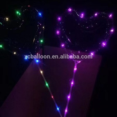 18inch Heart Shape BoBo Balloon Colorful Romantic Wedding Decoration Transparent LED Luminous Balloons