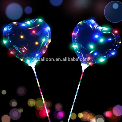 18 Inch Luminous LED Bubble Balloon 3m String Lights Love Heart Shape Balloon Valentine's Day Gift