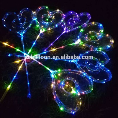 18 Inch Luminous LED Bubble Balloon 3m String Lights Hallow Heart Shape Balloon Valentine&#39;s Day Gift Wedding Party Decoration