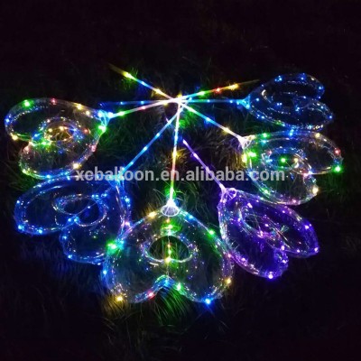 18 Inch Luminous LED Bubble Balloon 3m String Lights Hallow Heart Shape Balloon Valentine& Day Gift Wedding Party Decoration