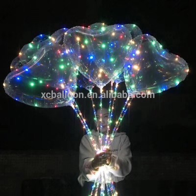 2018 Valentine's Day Romantic Confession Decoration 18" Heart Shape Transparent Balloon LED Luminous Balloons