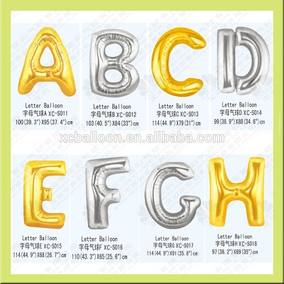 Gold, Silver Alphabet letters Balloons Happy Birthday Party Decoration Aluminum Foil Balloons